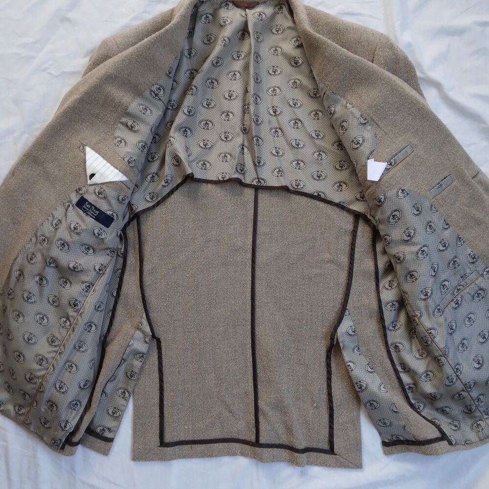 Nat Nast Blazer Sportscoat Beige 100% Silk Men's Size L - Picture 5 of 12
